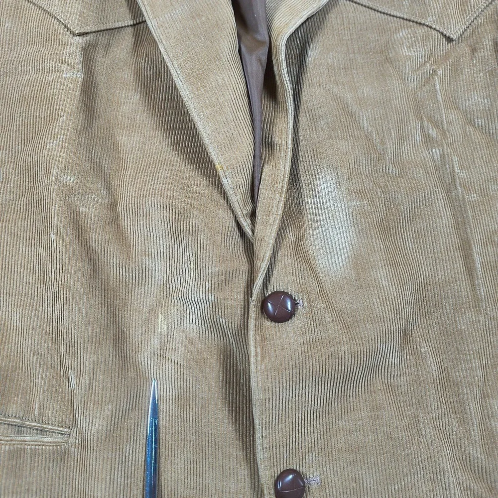 Vintage Circle S Blazer Mens 48 Long Brown Corduroy Elbow Patches Cowboy Western